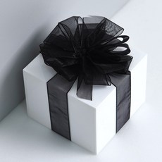 리본리에 무지 오간디 리본 끈, 25mm(50yd), 33.검정색