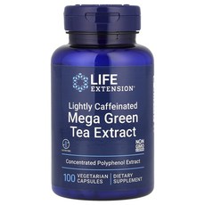 Life Extension 메가 그린 티 추출물 약간의 카페인 함유 725mg 베지 캡슐 100정, LifeExtension메가그린티추출물약간의카페인함유7, 1개