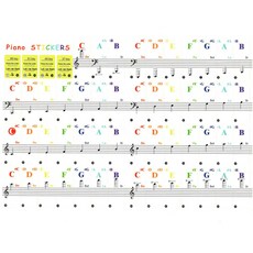 투명 다채로운 피아노 키보드 스티커 노트 15.5x40mm 88/61/49/37 키 초보자 악기 DIY Decoraction, 1PC, 1개