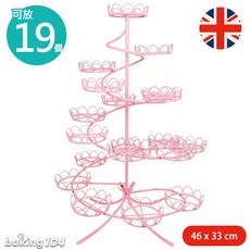 英國 PME 杯子蛋糕架 19個 杯子蛋糕層架 46cm 粉紅色/白色, 白色, 1個