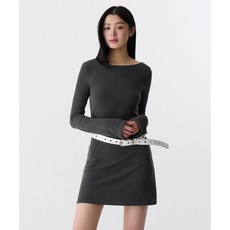 매장정품 무신사스탠다드우먼 MUSINSA STANDARD WOMAN 우먼즈 오픈 백 저지 미니 드레스 [건메탈] MWEOE5Z04-GT 542350