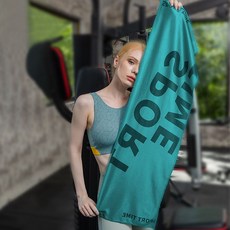 台出精品 夏季冰絲冷感毛巾 健身房跑步速乾吸汗冰涼巾 運動透氣擦汗毛巾, 藍色,100*30, 1個