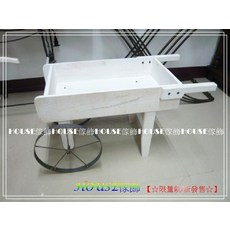 House 鄉村風格 洗白復古木製推車花台/花架/置物架