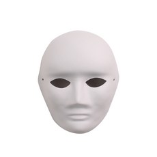 Baby童衣 DIY手繪面具組兒童紙漿空白面具 萬聖節塗色畫畫活動必備, 1個, 大人臉全臉面具