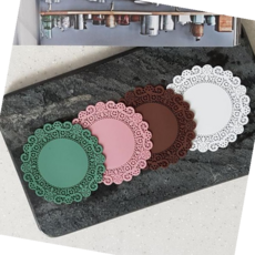 컵받침주문제작 국산 미끄럼방지 실리콘 컵받침 카페 티코스터 찻잔, 사각 그레이