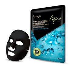 NatureBy 木炭礦物韓國男士面膜 25ml 蘆薈/水性膠原【快速出貨】男生專用 木炭淨化 礦物深層清潔 舒緩保濕, 1個, 膠原蛋白 25g