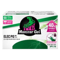 몬스터겔 먼지박멸 정전기 청소포 두꺼운 엠보싱 캐치앤락 일렉포 리필 60매입, 1개