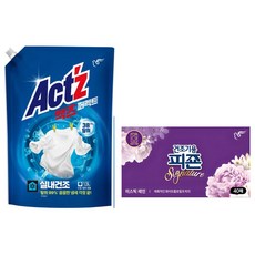 피죤 액츠 퍼펙트 실내건조 액상세제 일반/드럼겸용 1.5L + 피죤 건조기 섬유유연제 드라이시트 40매, 실내건조+미스틱레인, 1세트