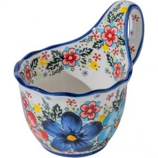 18.6oz 수제 루프 손잡이 그릇 손잡이가 있는 세라믹 수프 수프에 좋은 시리얼 스낵 스튜 아이스크림블루 난초 테마, Blue orchids, 1개