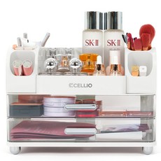 셀리오 대용량 화장품 정리함, 1개, 세라믹화이트