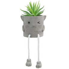 귀여운 인공 녹색 식물 플라스틱 화분 만화 가짜 홈 장식 장식품, 1개, 3. B