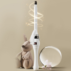 Pealy 9mm 봉 고데기 25단계 온도조절 LED 디스플레이 슬림 컬링 남녀공용, 화이트