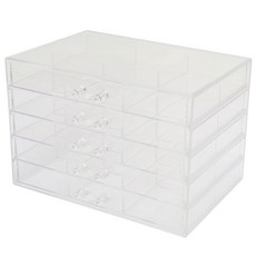 5단 대형 네일파츠케이스 비즈케이스 비즈보관함 귀걸이 반지 목걸이 팔찌 보관함, 1개, 투명 30칸 (팔찌에 적합)