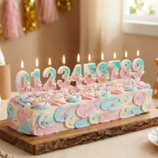 꿈나라 유니콘 럭셔리 숫자초 웨딩 백일 돌잔치 결혼기념일 환갑 특별한 생일 100일 넘버, 1개, 100g, 0~9 올넘버 풀세트