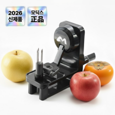 아트리빙스 자동 과일 껍질 제거기 다용도 사과 배 감 슬라이서 과일 필러, 1개, 블랙