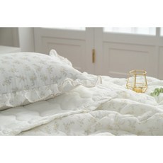 루나앤 베딩 냉감 스노우링클 여름침구 뱀부이불 대나무 꽃무늬 프릴 얇은 여름 차렵이불 패드