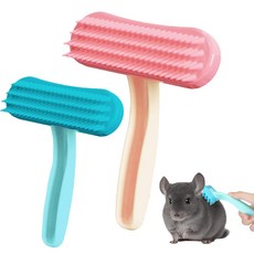 옥시로스 2팩 토끼 및 친칠라 그루밍 브러시 - 기니피그 작은 반려동물 고양이 개 강아지를 위한 부드러운 실리콘 방류 목욕 마사지 빗