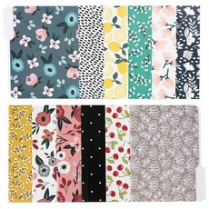 귀여운 파일 폴더 24개 세트 3탭 레터 사이즈 장식 파일 폴더 보헤미안 마닐라 21.6 x 27.9cm(8.5 x 11인치) - 예쁜 디자이너 홈 오피스 학교 용품 (하모니, Mesmeric