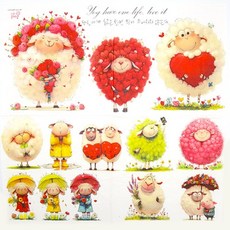 하트양 냅킨, 20개, 1세트, 혼합색상