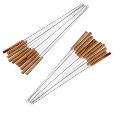 09FARM 우드 스테인리스 캠핑 BBQ 바베큐 꼬치 41cm 12개입, 1세트, 24pcs