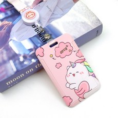 오루아 명찰 사원증 목걸이 출입증 케이스 교통카드 릴홀더, 유니콘, 유니콘, 1개