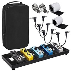 GOGHOST 미디엄 기타 페달 보드 케이블 합금 2인치 6인치 후크사이드 2cm 알루미늄 휴대용 블랙 50 가방 8x20 15 테이프 3x3cm 4개 20x8x1 접착 이펙트