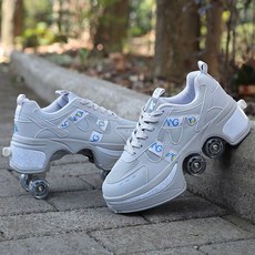 바퀴달린 운동화 롤러스케이트 어린이 A 슈즈, 1개, 스페이스그레이