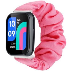 Lamshaw Wy-ze Watch 47mm 밴드와 호환 패브릭 탄성 스크런치 여성용 귀여운 교체 스트랩 스마트워치와 호환 (그리드) 179753 4427345057, 핑크, 1개