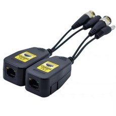 CCTV UTP 발룬 송수신기 2in1 - 영상 전원 동시 전송 - RJ45 CAT5e CAT6 - AHD TVI CVI CVBS 8MP 지원, 1세트