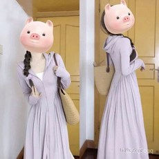 防曬長裙衣女連帽外套長款冰絲收腰【台灣出貨】夏季新款防紫外線全身防護