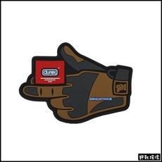野戰搖滾 /手套與套套/ PVC塑料臂章、肩章 戰術手套臂章 徽章 識別章, 泥色, 1個