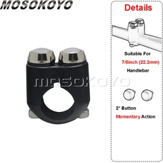 7/8″ 또는 1″ 바용 2 버튼 핸드 컨트롤 순간 스위치 Motogadget 카페 Recer Custom Bobber XS650 CB750 U, 11 22mm black chrome
