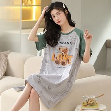 夏季新款加大尺碼睡裙女薄款寬鬆居家裙少女可外穿睡衣涼感睡裙