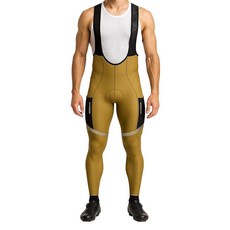 WIXEN 남성용 겨울 사이클링 빕 팬츠 - 보온 플리스 안감 3D 패딩 바이크 빕 타이츠 포켓 4개 산악 자전거 레깅스 베이지. XXL