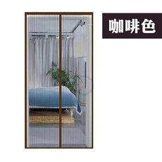 磁吸式防蚊門簾，靜音防蚊蟲，免打孔, 咖啡色