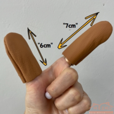 마루오피스_ 엄지와 검지 보호용 소가죽 골무 2개 바느질 수예 공예 작업 손가락 보호