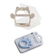 tgm 穿握固齒器含收納盒+手指造型固齒器, 棕色熊固齒器(含收納盒)+手指固齒器