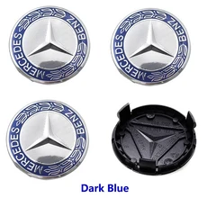 호환 차량 휠 센터 캡 허브 캡 림 커버 AMG A B C S 클래스 E GLA CLA GLB GLE GLK GLS 메르세데스 벤츠 7, 06 75mm Dark Blue