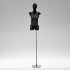 黑色扁身模特道具平胸韓版半身櫥窗陳列女裝服裝店模特展示架全身櫥窗模特兒 擺攤人檯模特兒 人形模特兒, 黑扁身/鏡面加厚半圓/帶頭