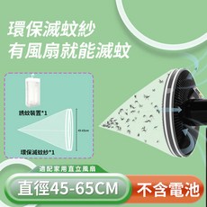環保滅蚊紗 適用直立風扇 (直徑45-65CM) 滅蚊燈 無輻射 無毒無味 靜音環保 驅蚊 補蚊神器, 大號-直徑45-65cm