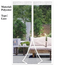 자기 자동 닫힘 플라이 스크린 도어 100X210cm 반려동물 방충 파티오용, C White