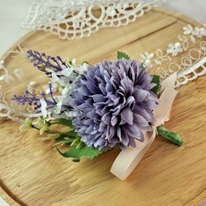 프로방스 라벤더 소국 브로치 라벤다 조화 코사지 기업 행사 기념식 졸업식 학예회, 1개