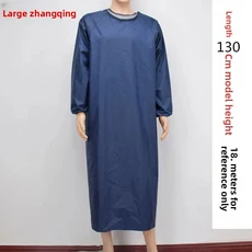 방수 내유성 긴 소매 앞치마 작업복 남여 산성 알칼리 애완 동물 미용실, 02 Large blue