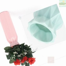 후니곳간 플라스틱 일자형 조화화병 꽃병 조화꽃병, 핑크