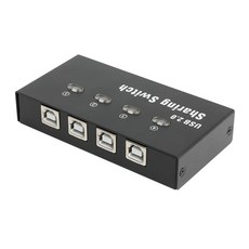4포트 USB2.0 수동 선택기 USB스위치 키보드 마우스 메모리 프린터 스캐너 노트북 PC 무전원, 1개