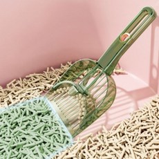 고양이 배변처리 올인원 모래삽, 그린, 이미지참조