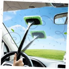 차량 앞유리 청소기 양면 극세사 윈도우 와이퍼 자동차 유리창 세차용품, 1개