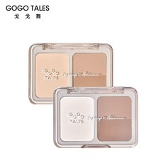 戈戈舞 三色啞光修容盤，立體五官高光側影鼻影陰影粉，平價女面部提亮, 1個, G01暖調柔米,9g