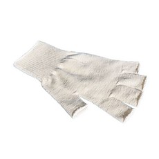 永傑 10針半指棉紗手套 M/L 男用 米色素面 工作手套, 1個