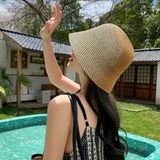 여자 여름 크로셰 촘촘 니트 벙거지 모자 버킷햇 hol+48910Wv, 본상품선택, 본상품선택